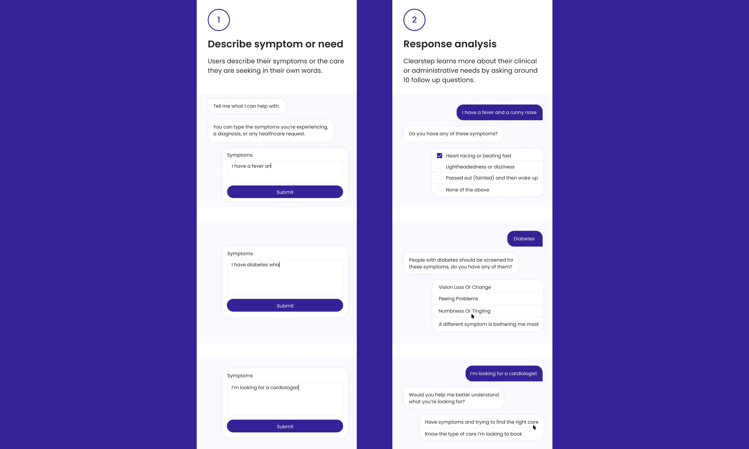 clearstep symptoms assessment